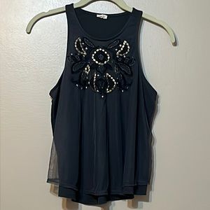 Hollister Black Beaded Tank, Small